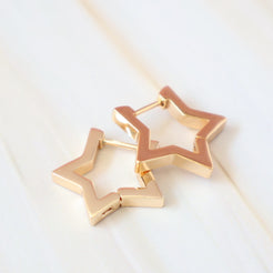 gold issy star hoop earrings 