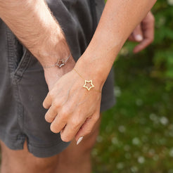 gold and silver star bracelets 