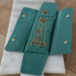green velvet jewellery pouch organiser 