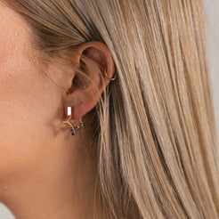 rose gold Star hoop earrings 