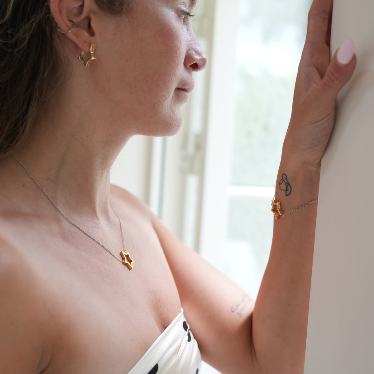 missed metal star  jewellery set
