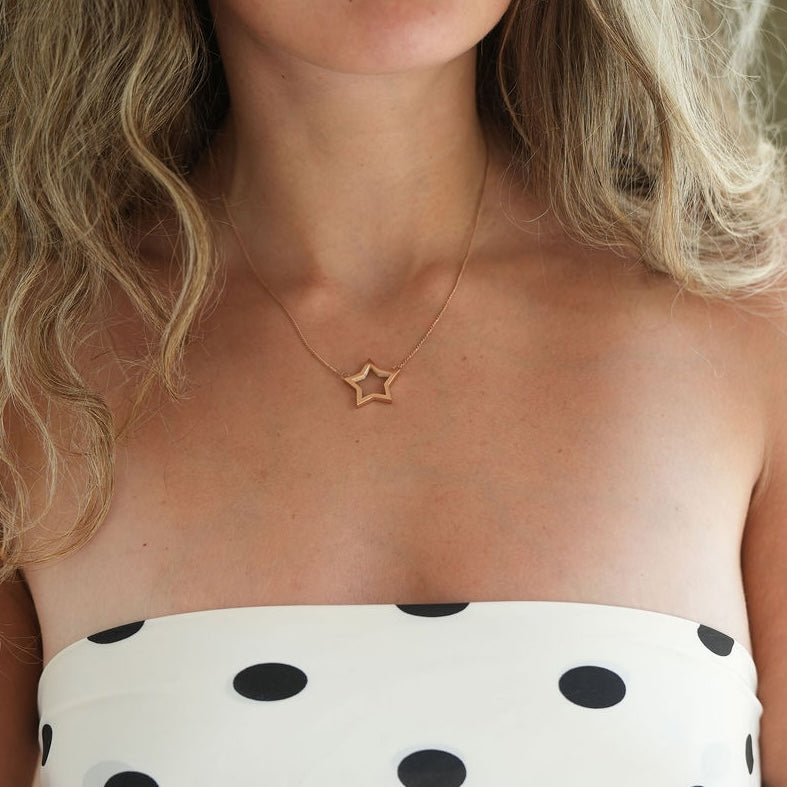 rose gold star pendant necklace 