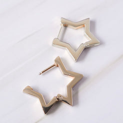 gold star hoop earrings 